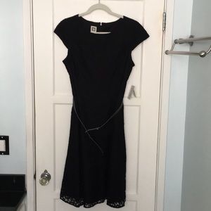 Anne Klein Size 12 Black lace fit and flare dress